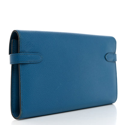 Hermes Epsom Kelly Longue Wallet Bleu Izmir 4 of 10