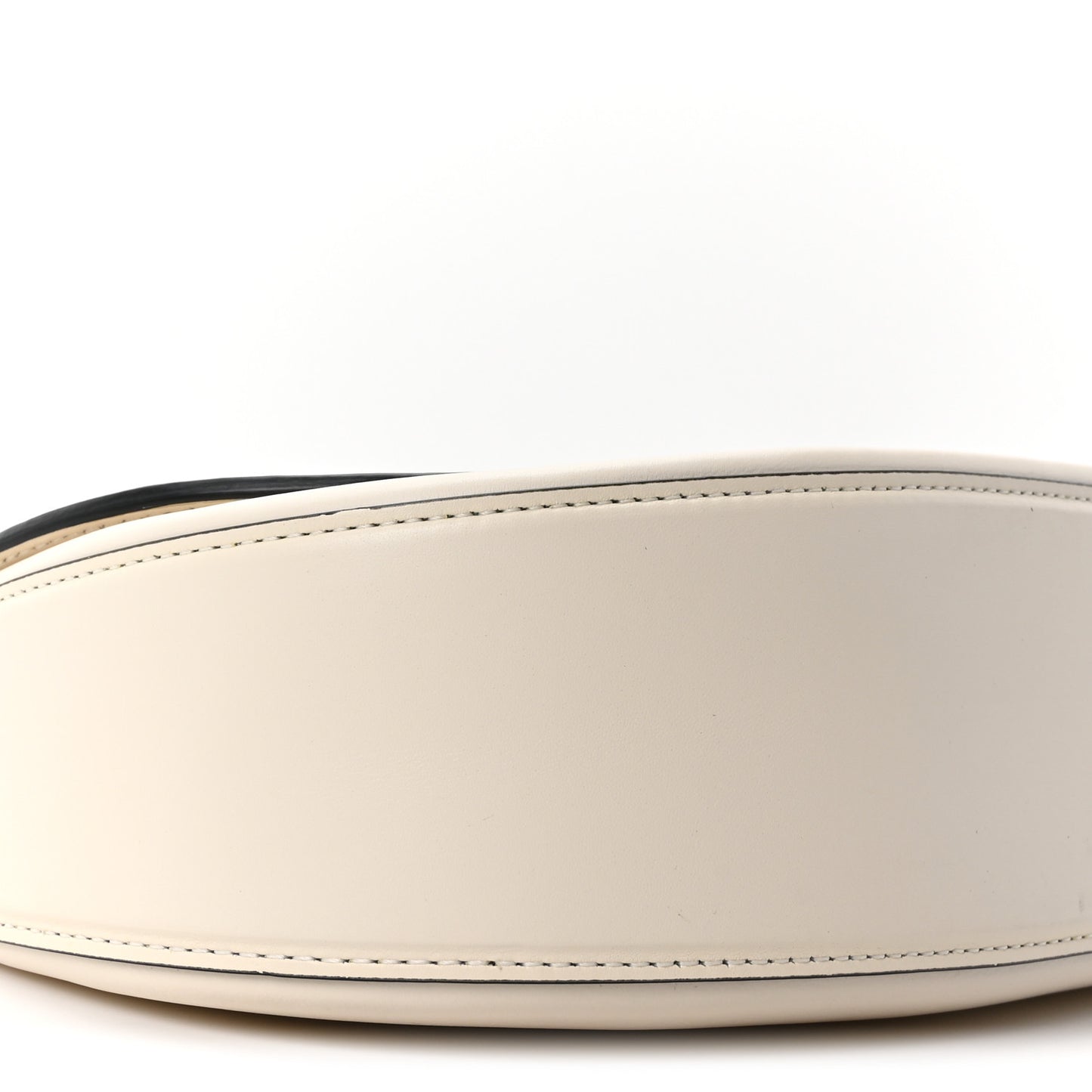 Calfskin Ohval Foldover Shoulder Bag White