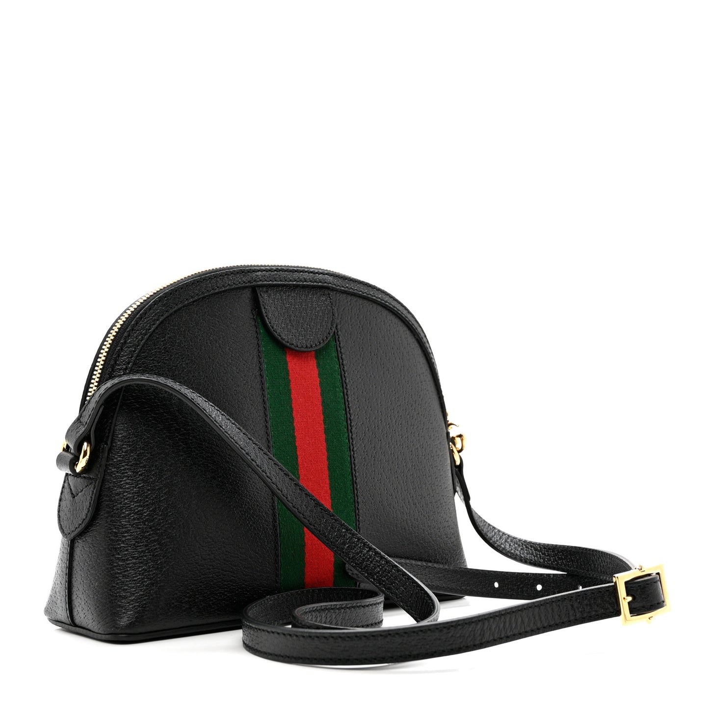 Calfskin GG Web Small Ophidia Dome Shoulder Bag Black