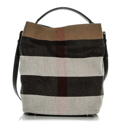 Burberry Canvas Mega Check Medium Susanna Hobo Black 1 of 6