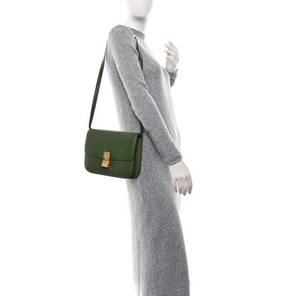 Celine Box Calfskin Classic Box Medium Flap Bag Army Green 3 of 9