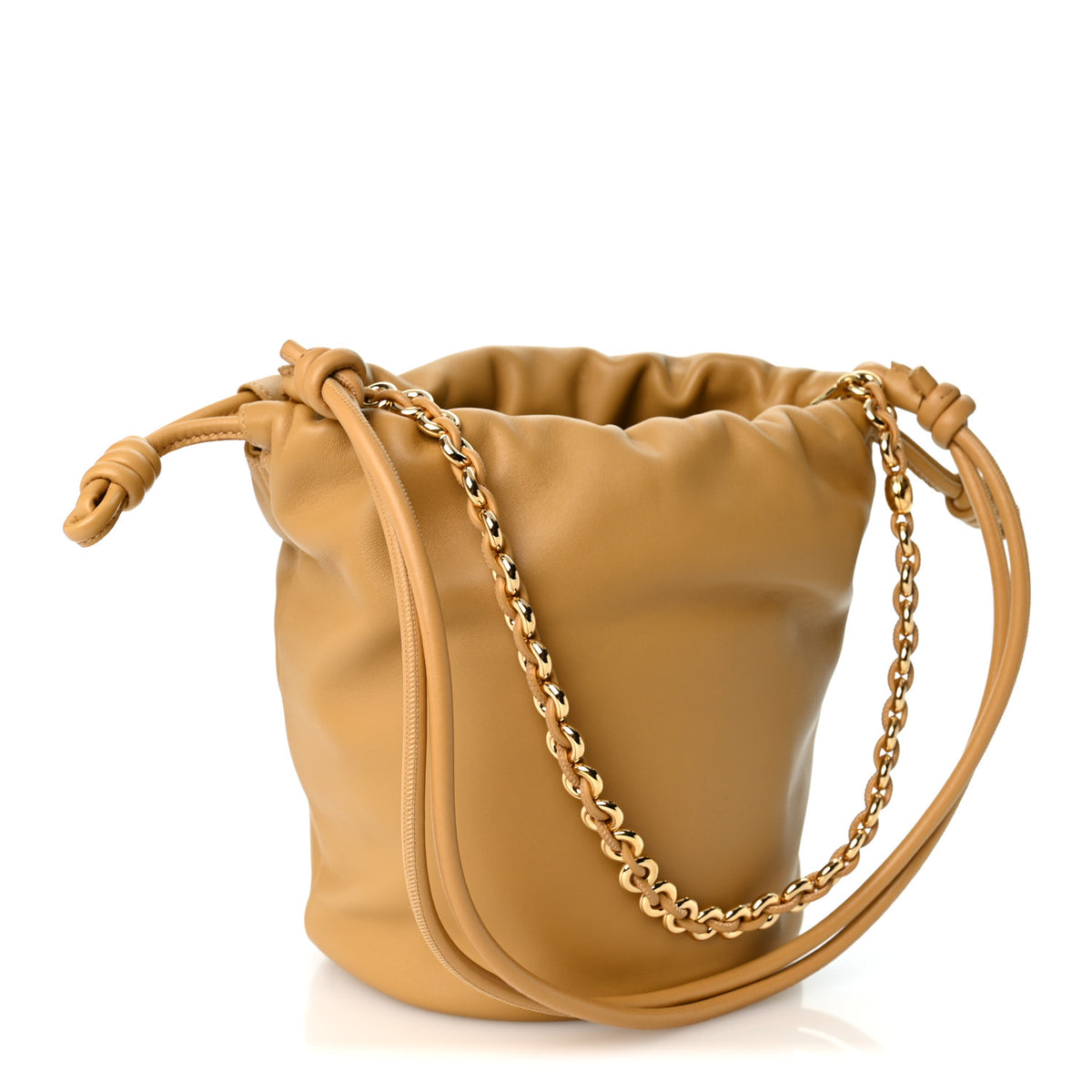 Mellow Nappa Lambskin Flamenco Bucket Bag Sahara