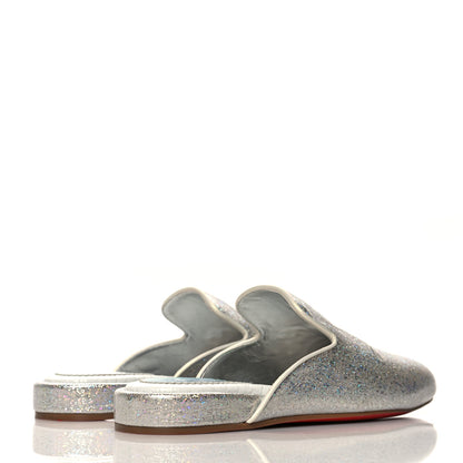 Christian Louboutin Iridescent Glitter Mens Coolito Loafer Mules 37.5 Silver 4 of 8