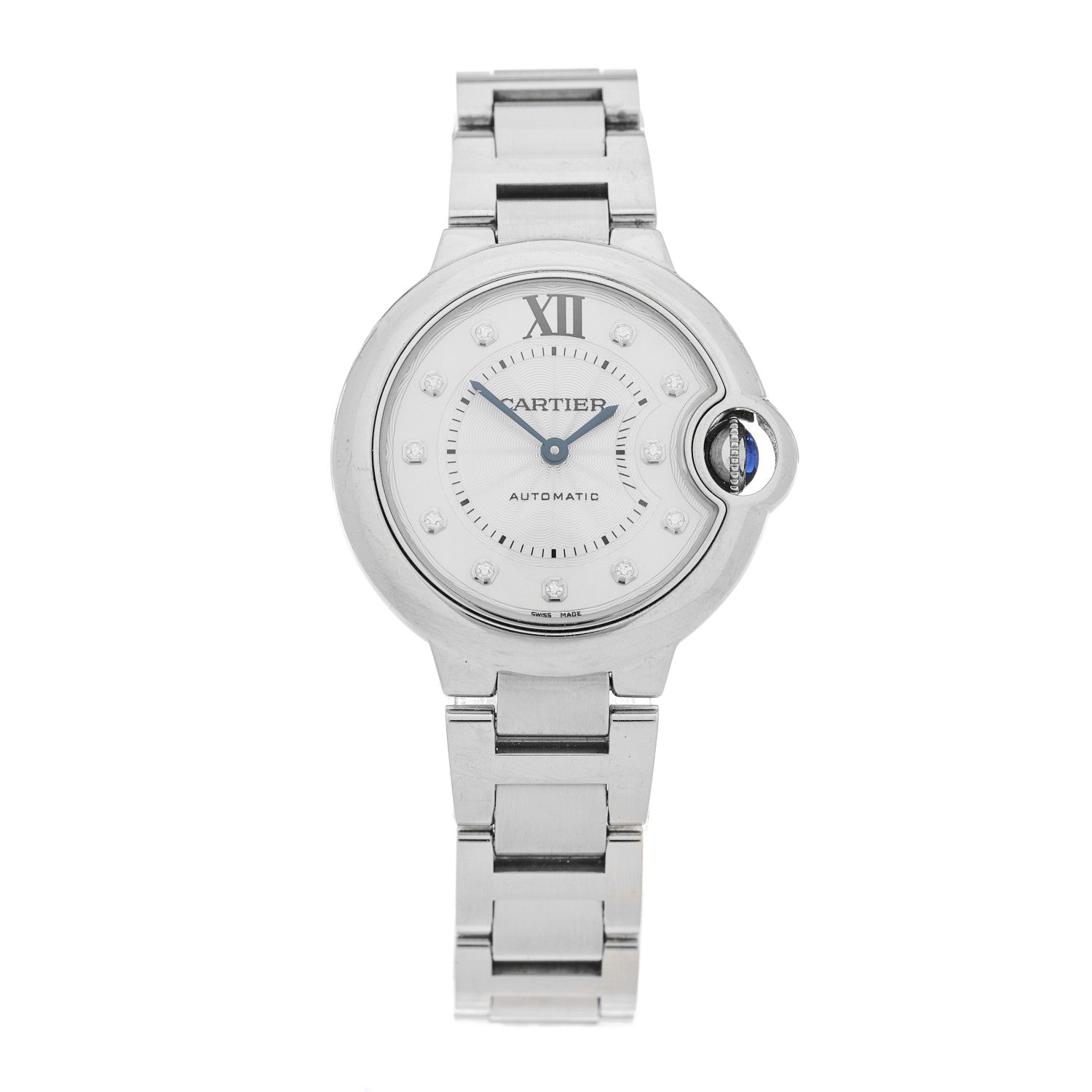 Cartier Stainless Steel Diamond 33mm Ballon Bleu De Cartier Automatic Watch 1 of 5