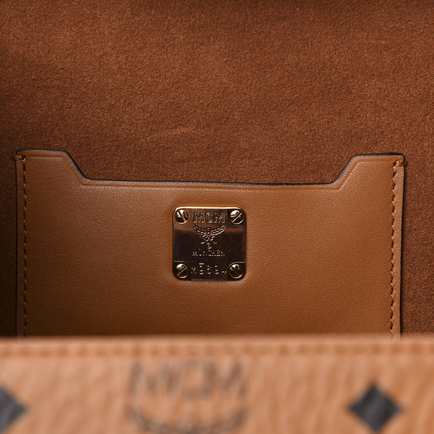 MCM Visetos Small Berlin Crossbody Cognac 8 of 13