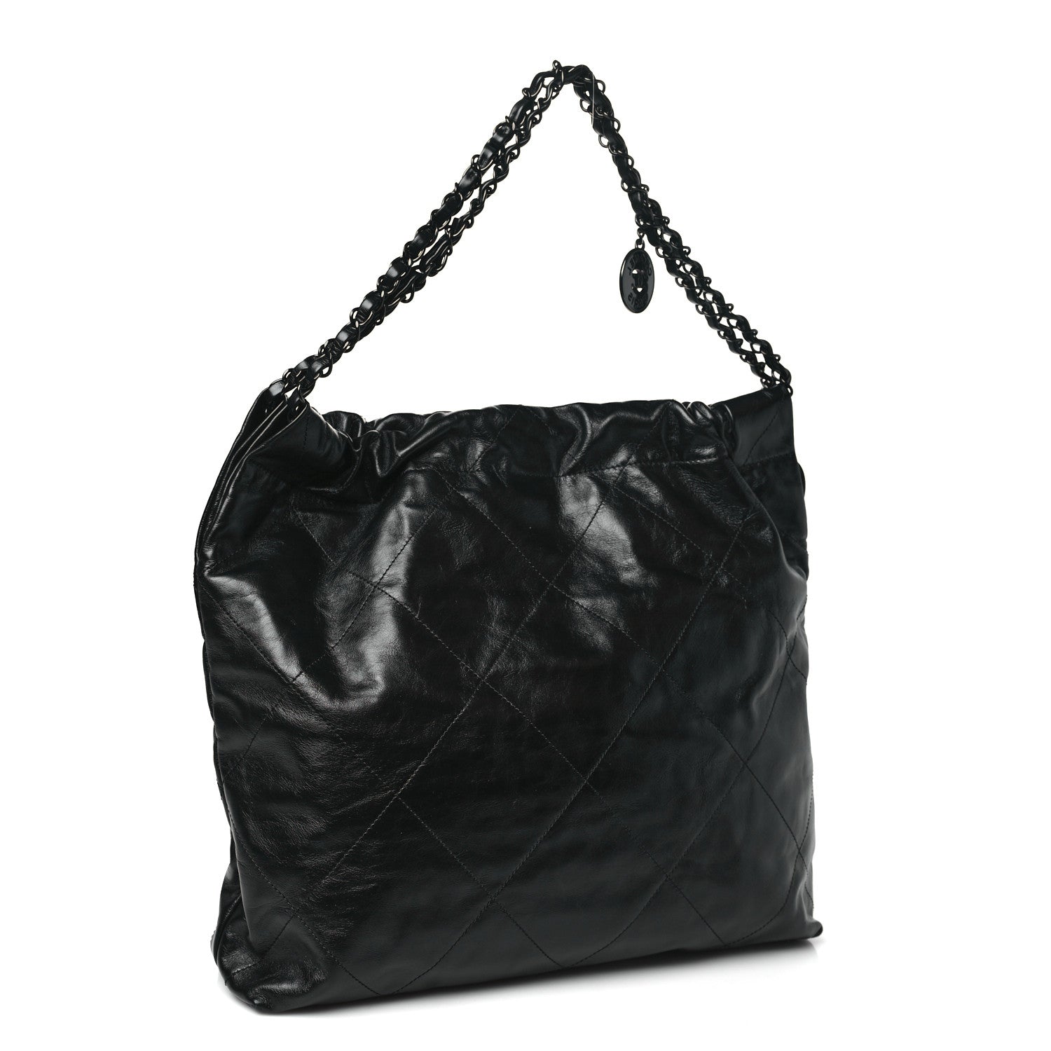 Chanel Shiny Calfskin Quilted Large Chanel 22 So Black 4 of 11