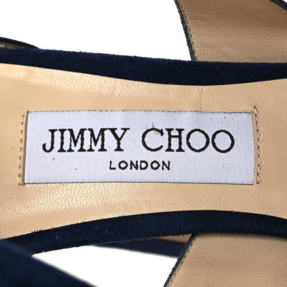 Jimmy Choo Suede April 120 Platform Sandals 38 Blu 7 of 7