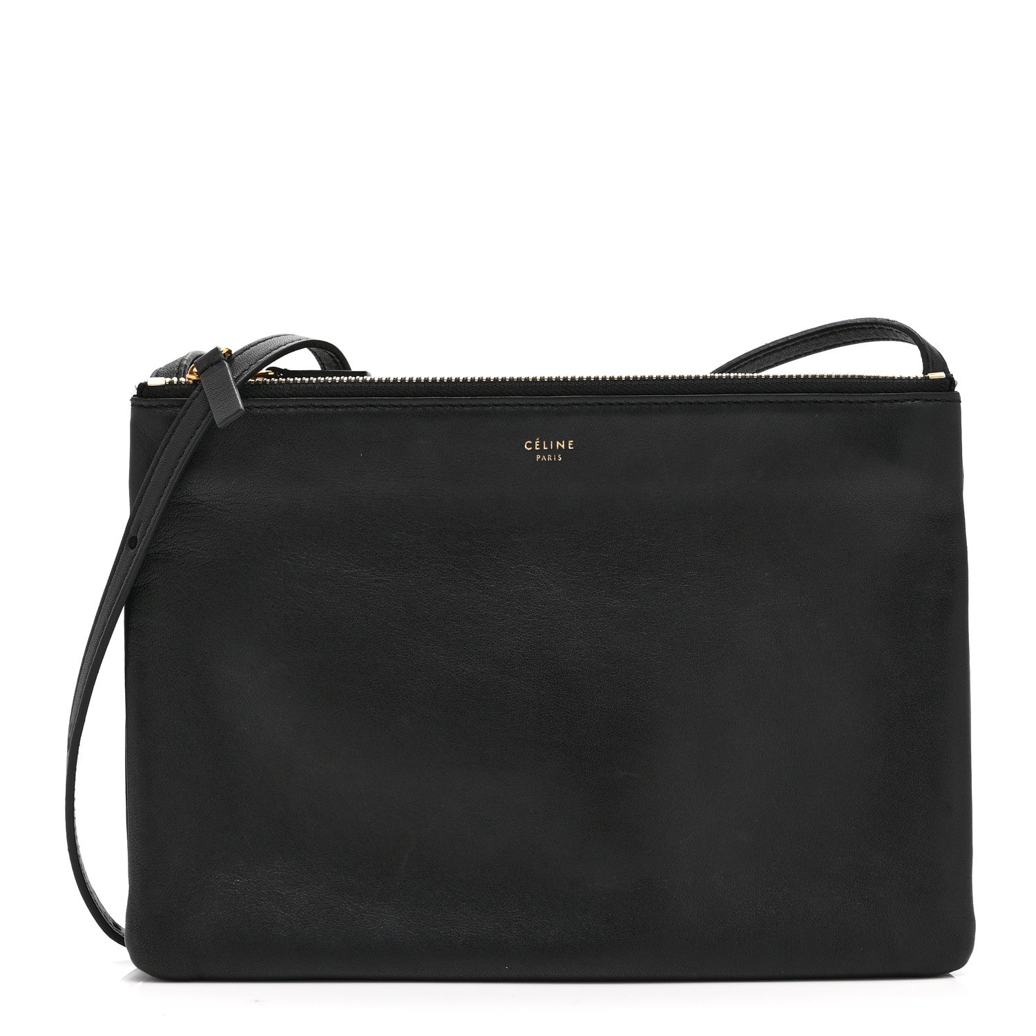 Celine Liege Calfskin Large Trio Crossbody Bag Black 1 of 12