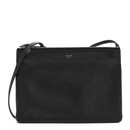 Celine Liege Calfskin Large Trio Crossbody Bag Black 1 of 12