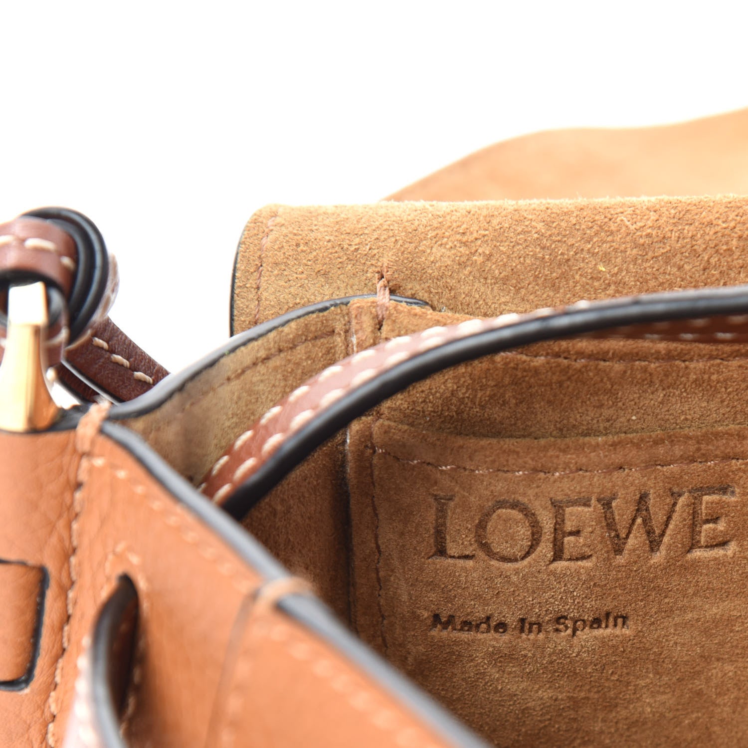 Loewe Grained Calfskin Mini Gate Crossbody Bag Caramel Pecan 8 of 10