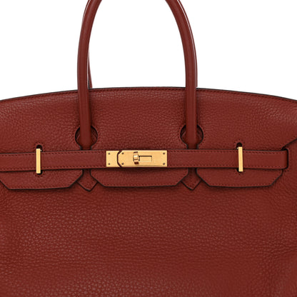 Hermes Taurillon Clemence Birkin 35 Brique 6 of 12