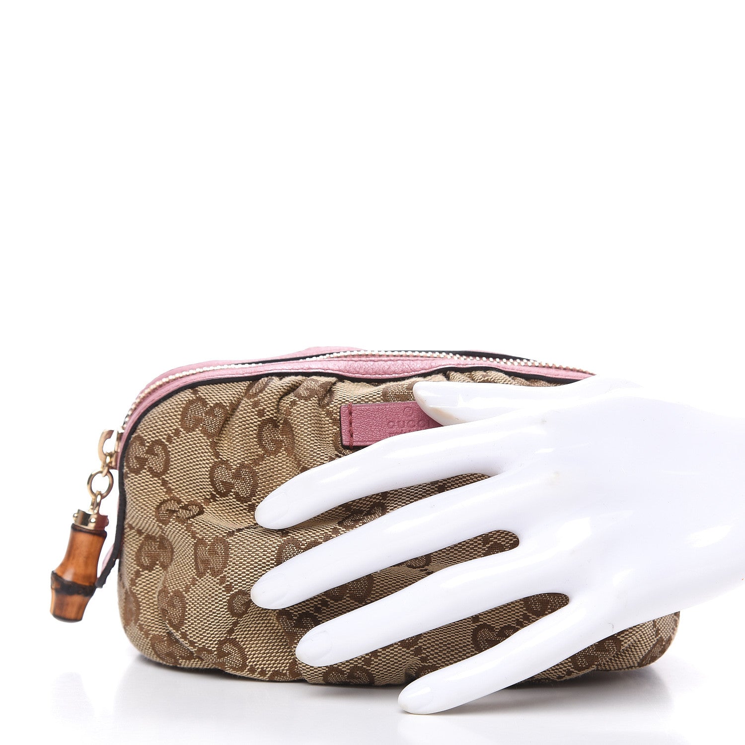 Gucci Monogram Medium Bamboo Cosmetic Case Vintage Rose 2 of 12