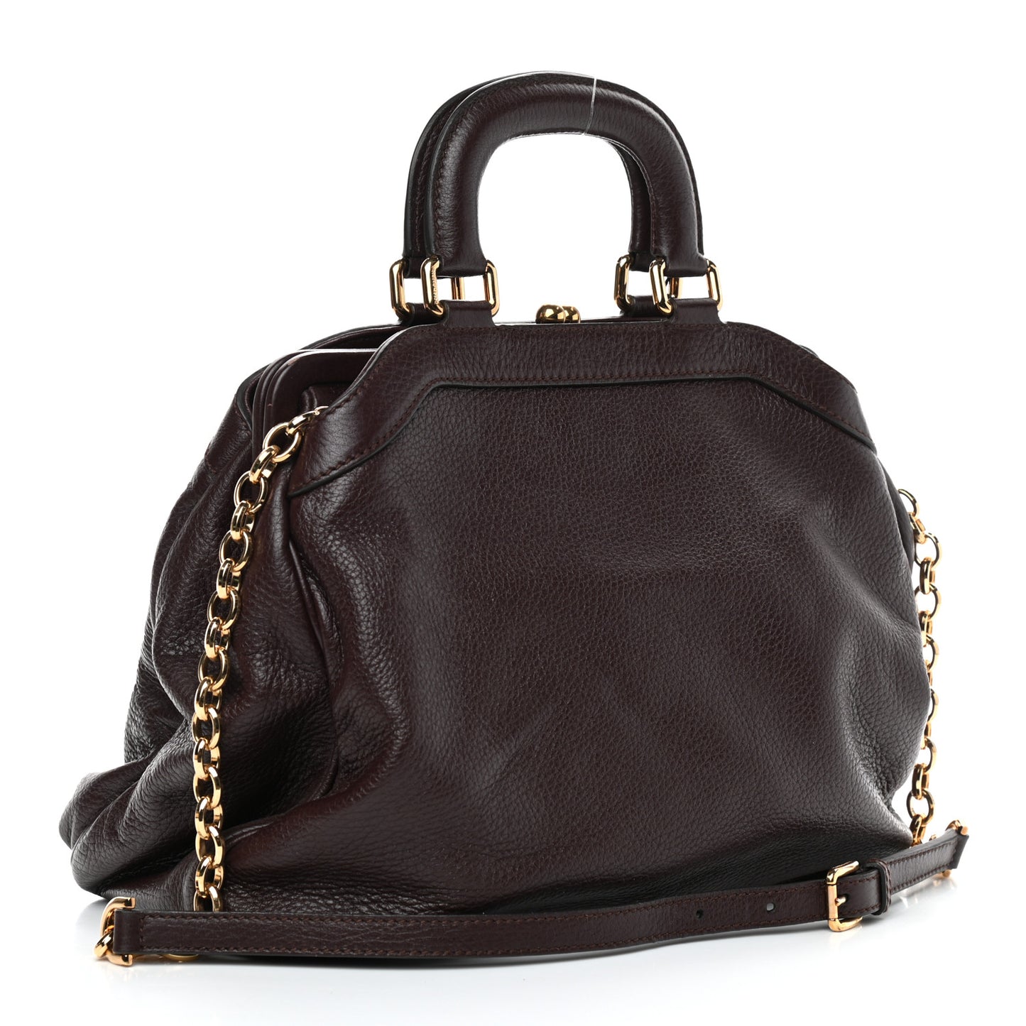 Calfskin Key Zip Tote Dark Red