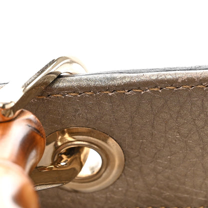 Gucci Metallic Pebbled Calfskin Medium Bamboo Shopper Tote Golden Beige 15 of 16