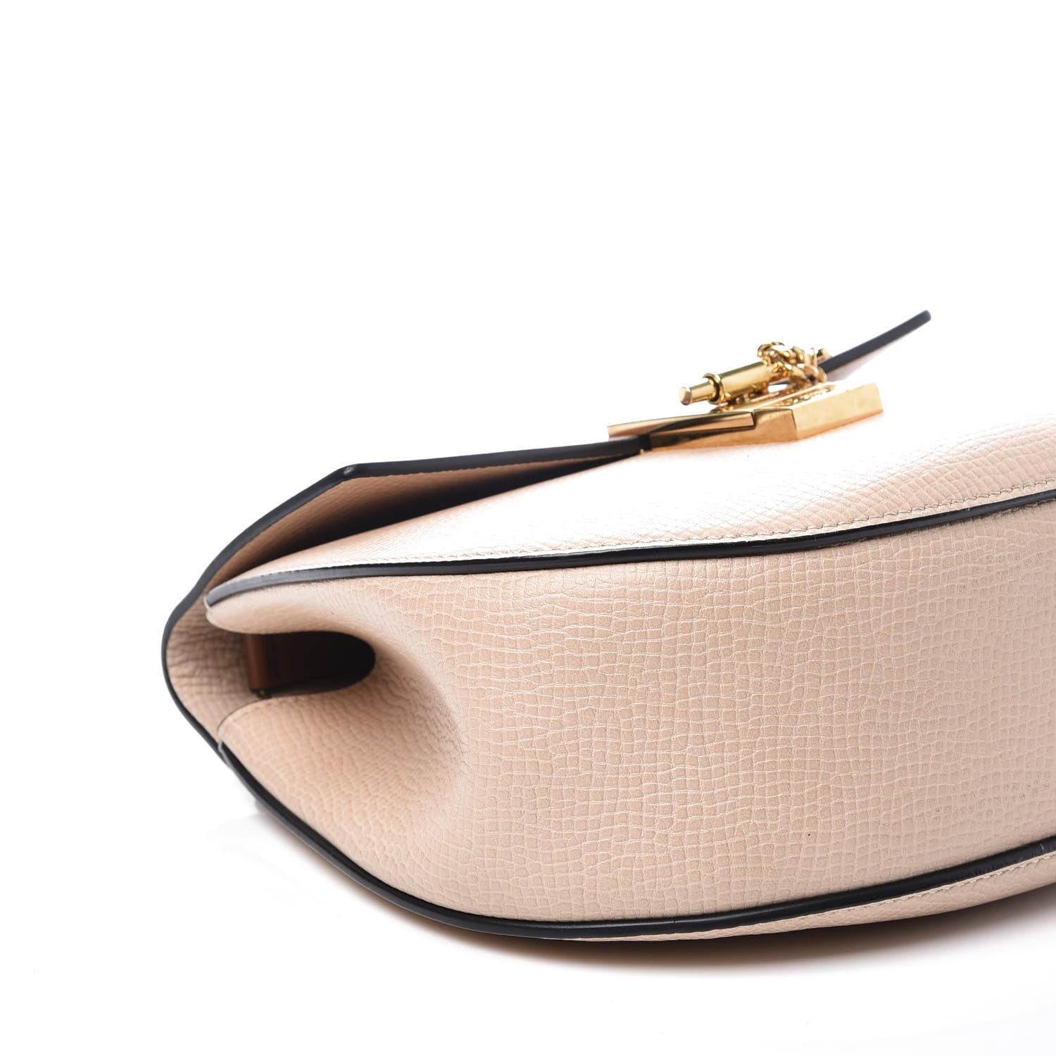 Chloe Grained Calfskin Lambskin Drew Shoulder Bag Powder Beige Caramel 5 of 9