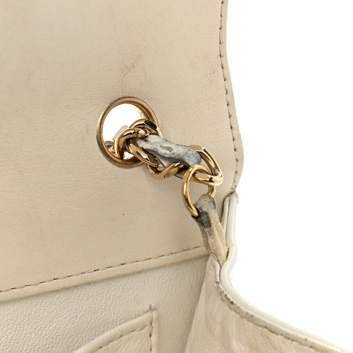 Chanel Lambskin Stitched Small Single Flap White 12 of 17