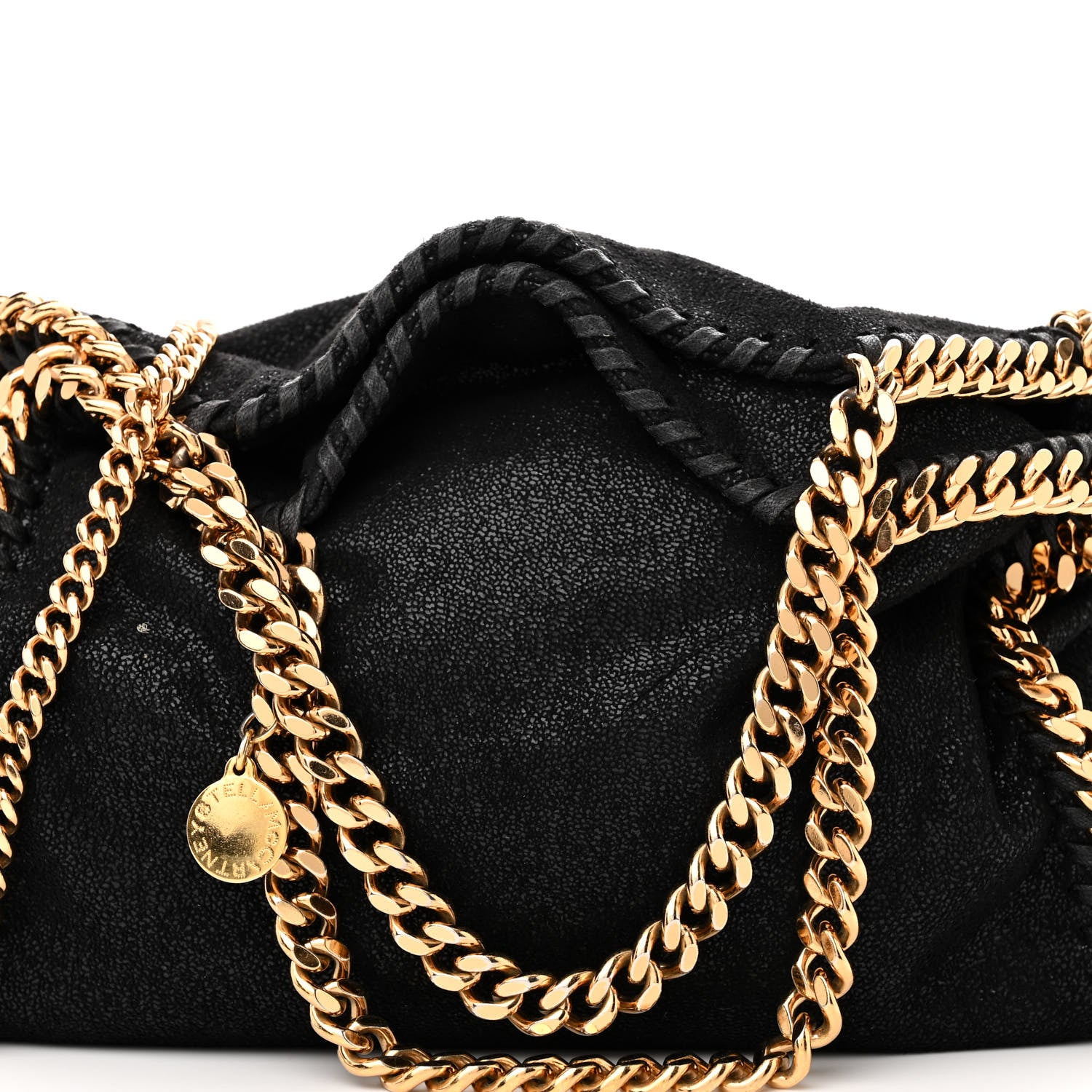 Stella McCartney Shaggy Deer Mini Falabella Fold Over Tote Black 8 of 10