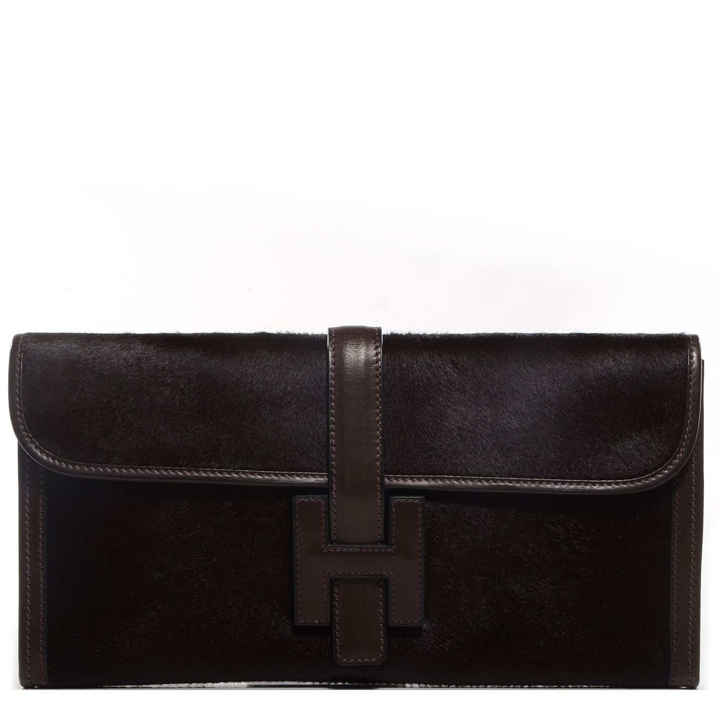Box Pony Hair Jige Elan 29 Clutch Chocolate