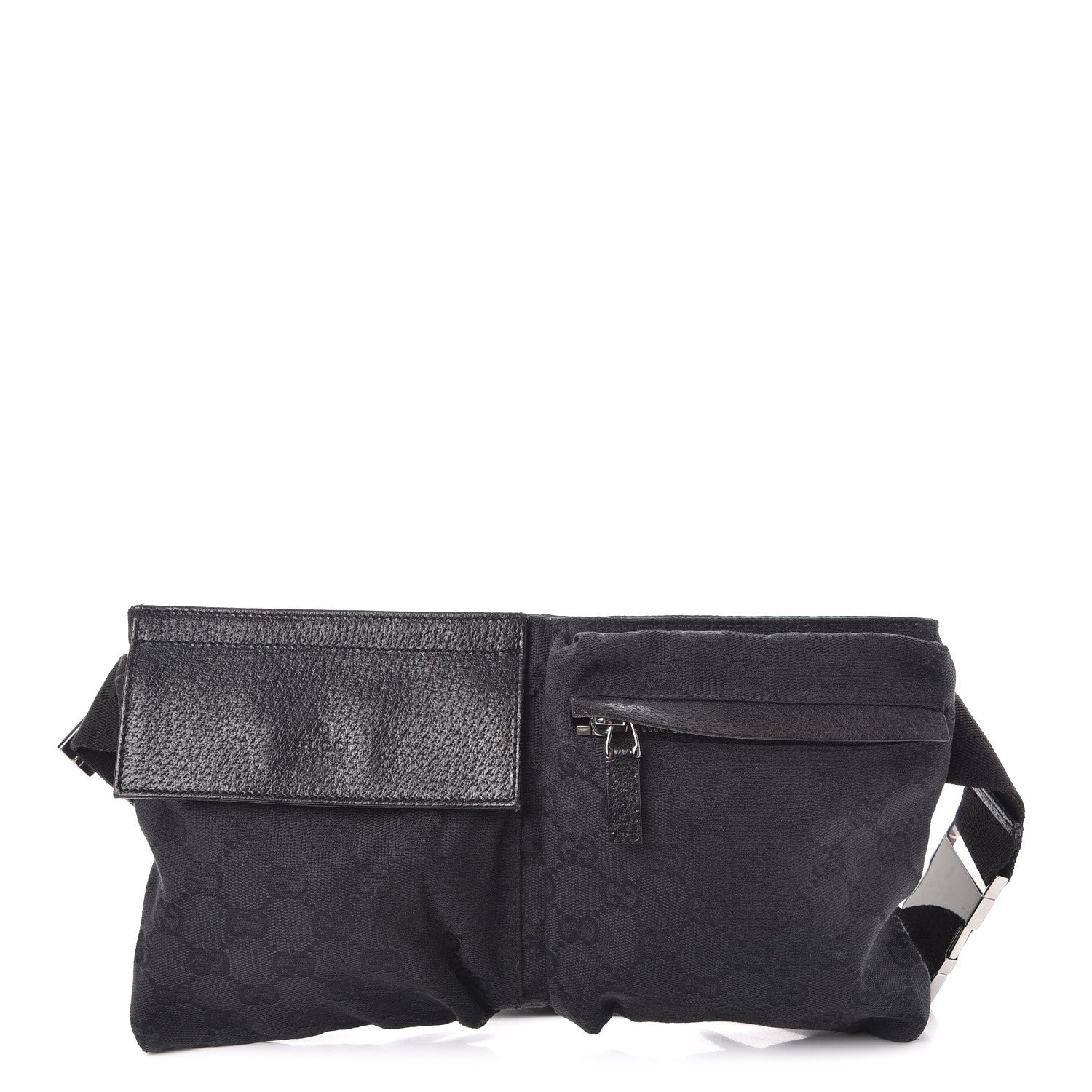 Gucci GG Monogram Double Pocket Belt Bag Black 1 of 7