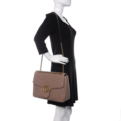 Gucci Calfskin Matelasse Large GG Marmont Shoulder Bag Porcelain Rose 2 of 14