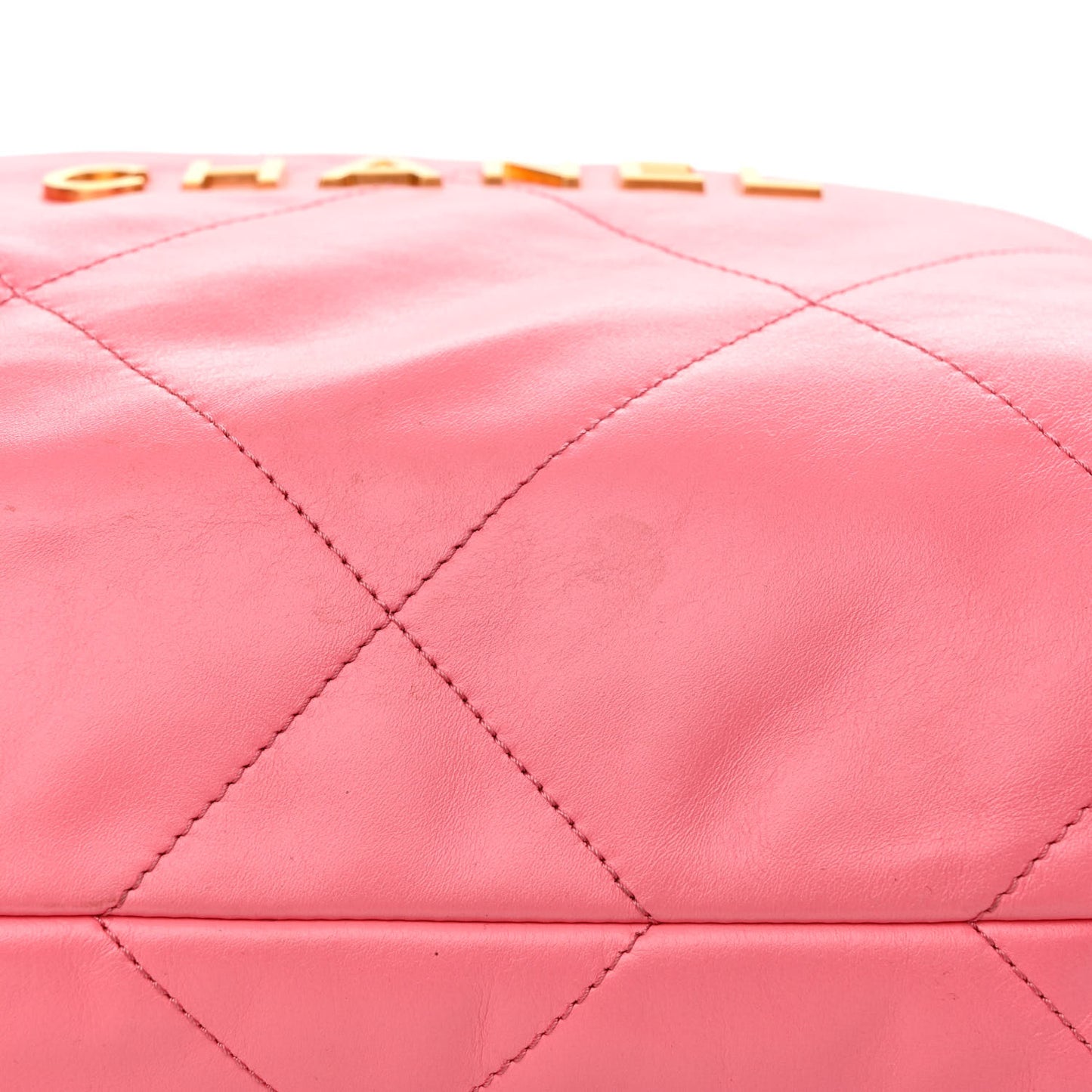 Shiny Calfskin Quilted Small Chanel 22 Coral Pink