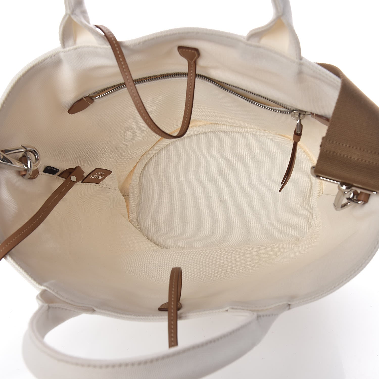 Prada Canapa Small Shopping Tote White 6 of 10
