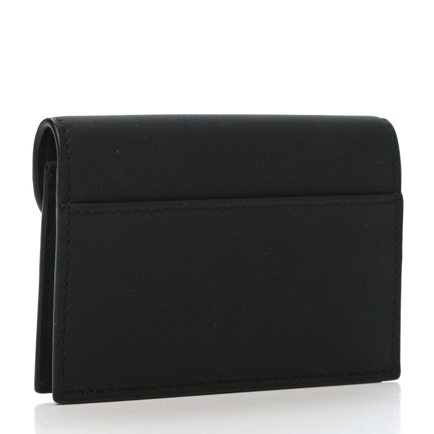Ultra Matte Calfskin Saddle Card Holder Black