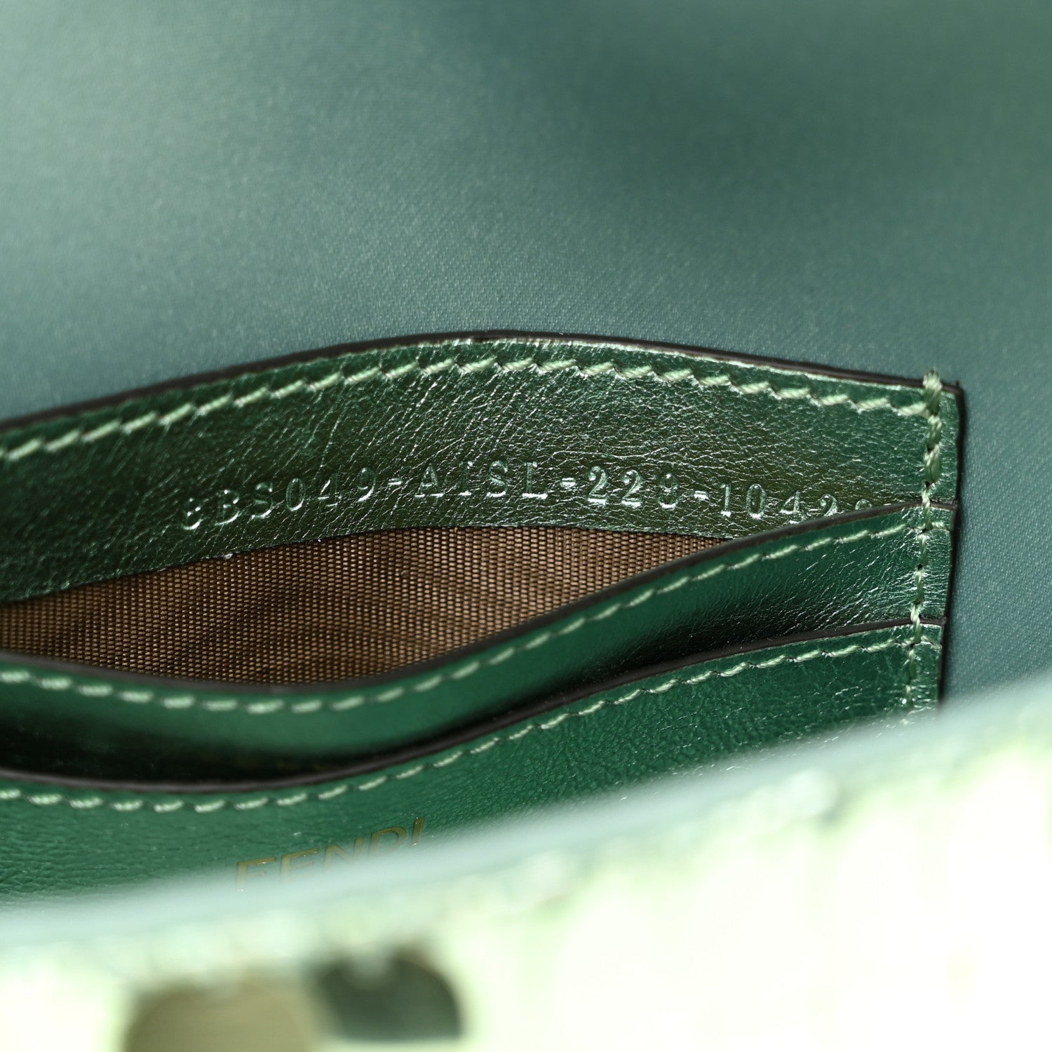 Fendi Satin Paillettes Catalan Mirror Mini Baguette 1997 Green 7 of 10