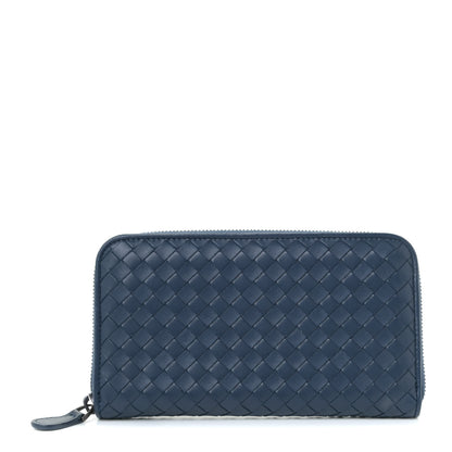 Bottega Veneta Nappa Intrecciato Zip Around Wallet Pacific 1 of 9