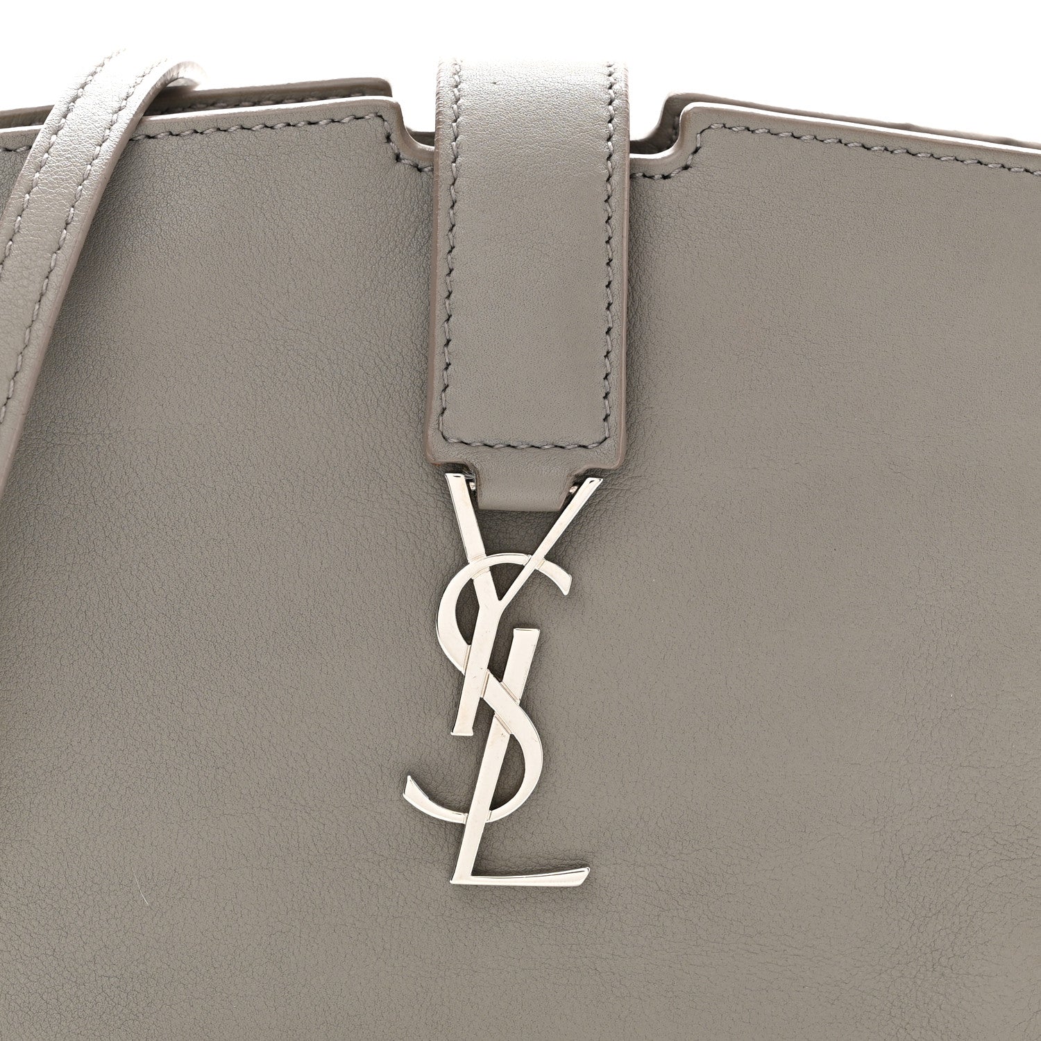 Saint Laurent Calfskin Monogram Toy Cabas  Oyster Grey 8 of 10