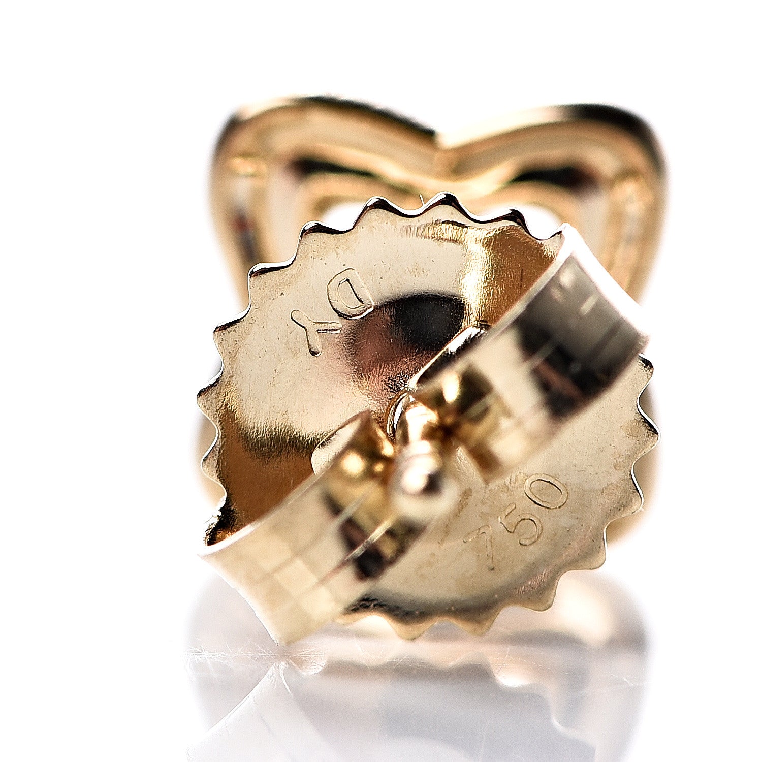 David Yurman 18K Yellow Gold Diamond Quatrefoil Stud Earrings 4 of 4