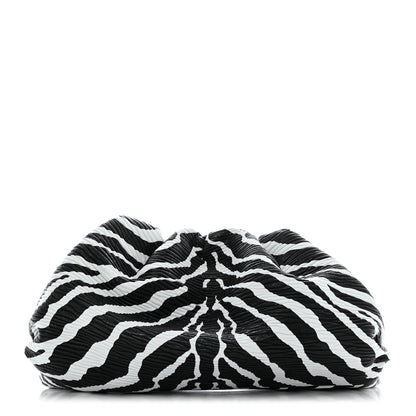 Bottega Veneta Nappa Zebra Print The Pouch Oversized Clutch White Black 1 of 8