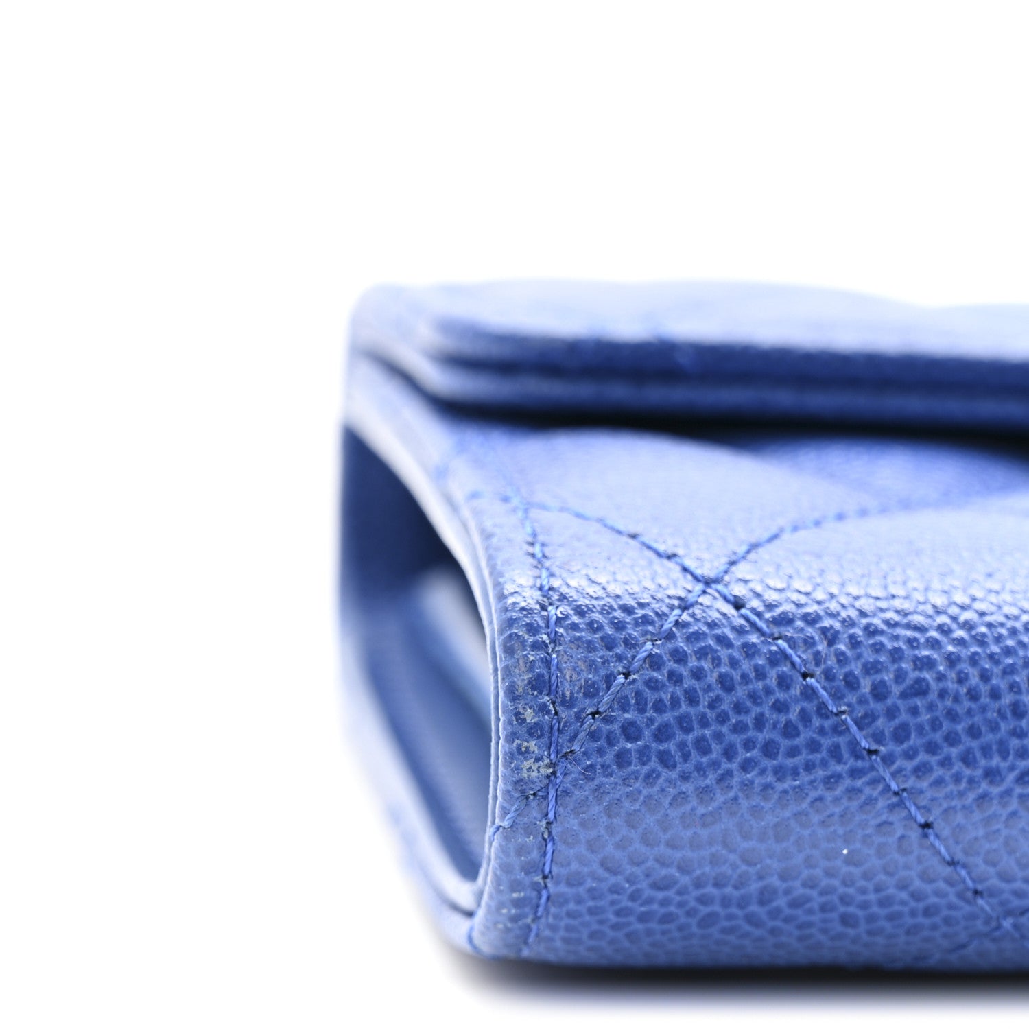 Chanel Caviar Quilted Studded CC Medium Flap Wallet Blue 9 of 13