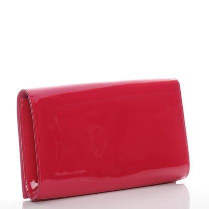 Saint Laurent Patent Monogram Large Belle De Jour Clutch Fuchsia 3 of 6
