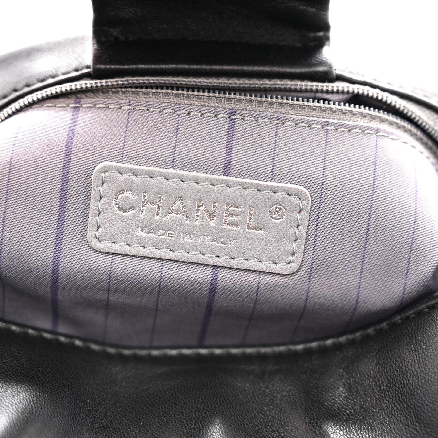Lambskin Studded Accordion CC Flap Black