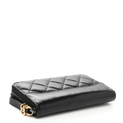 Chanel Aged Calfskin Quilted Small Gabrielle Zip Around Wallet Black 4 of 9
