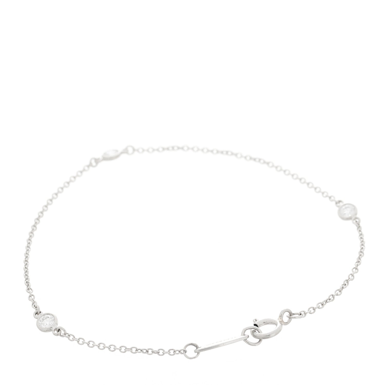 Tiffany Platinum Diamond .15ctw Elsa Peretti Diamonds by the Yard Station Bracelet 2 of 5