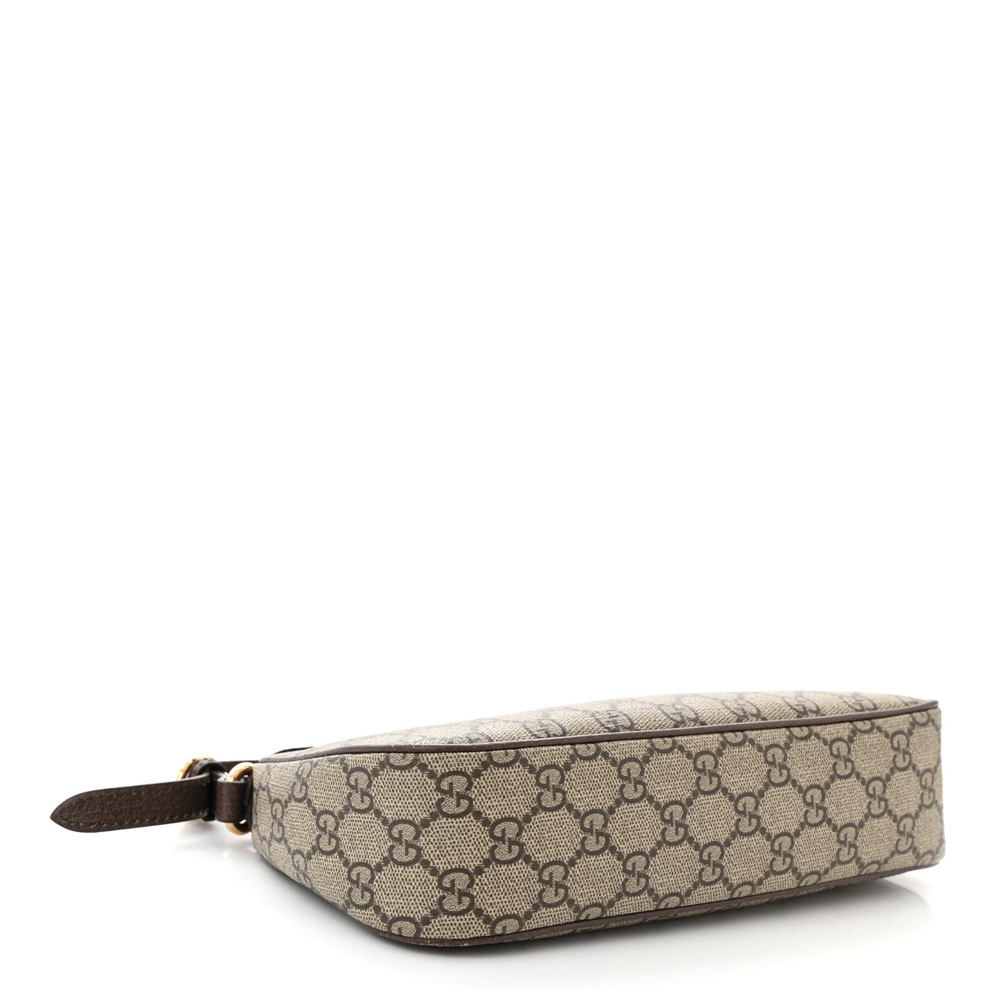 GG Supreme Monogram Textured Dollar Calfskin Small Ophidia Hobo Beige Ebony New Acero