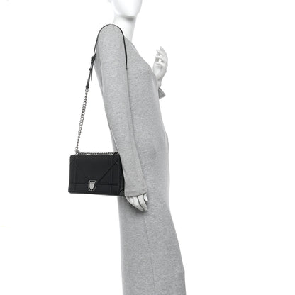 Christian Dior Grained Calfskin Medium Diorama Flap Bag Black 2 of 11