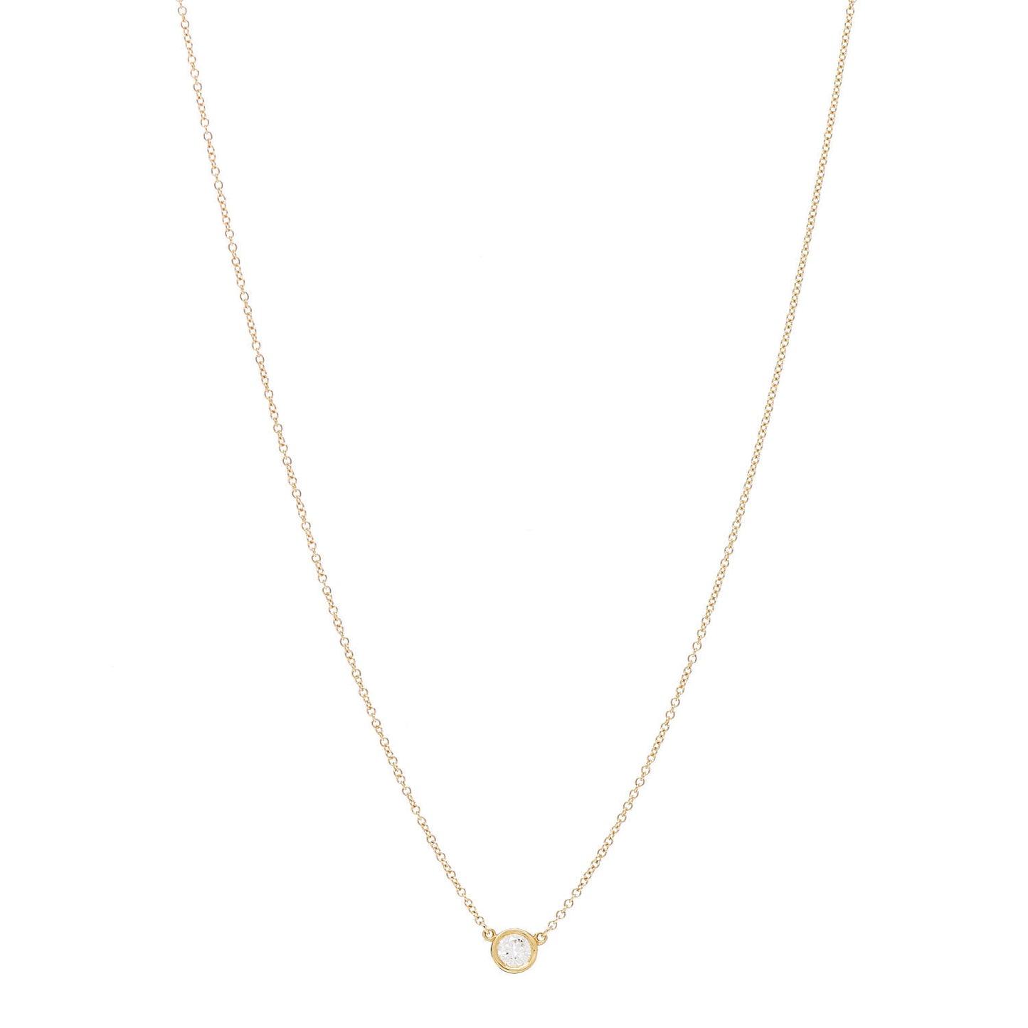 18K Yellow Gold Diamond .27ct Elsa Peretti Diamonds by the Yard Pendant Necklace