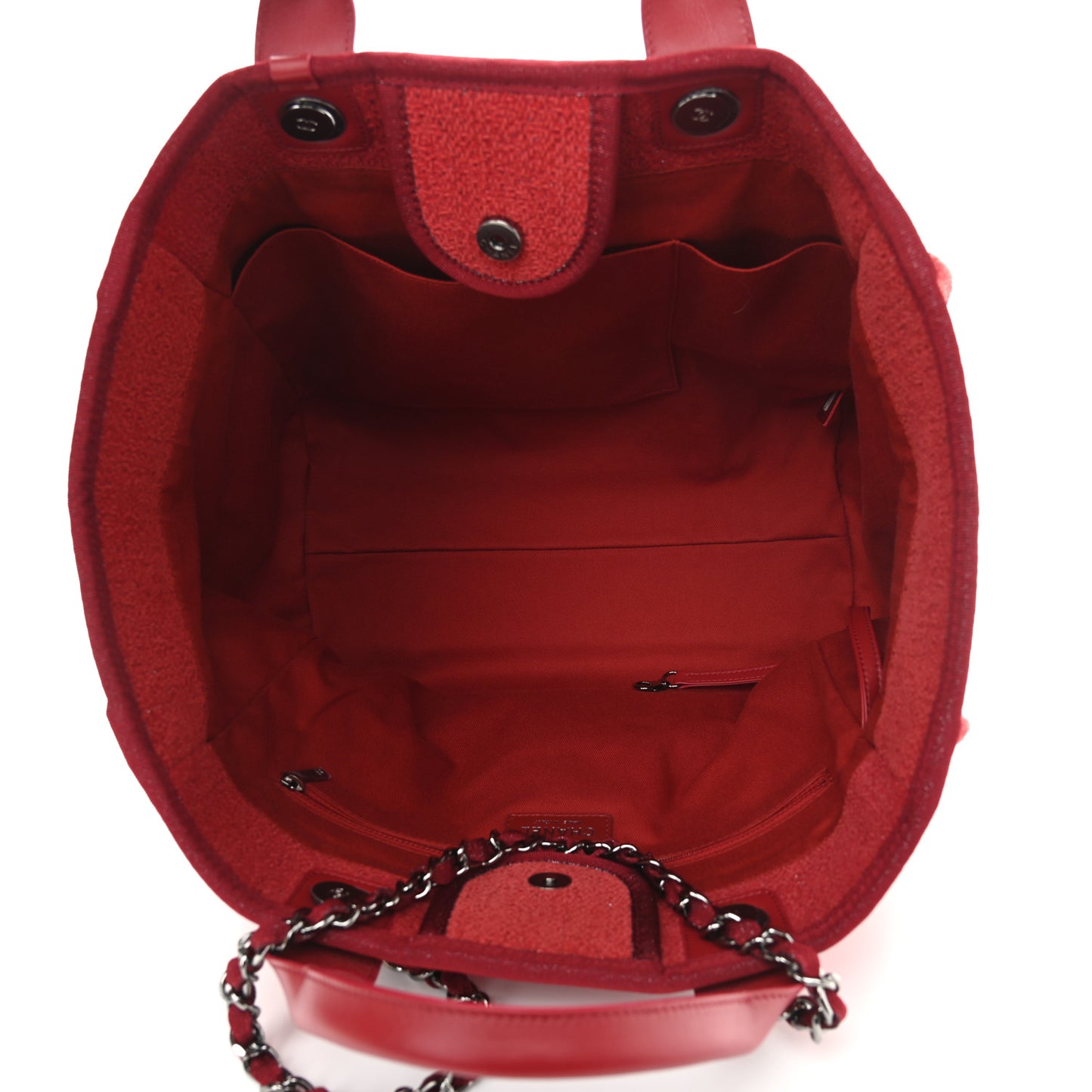 Lurex Boucle Medium Deauville Tote Red