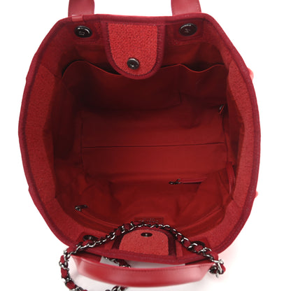 Chanel Lurex Boucle Medium Deauville Tote Red 2 of 8