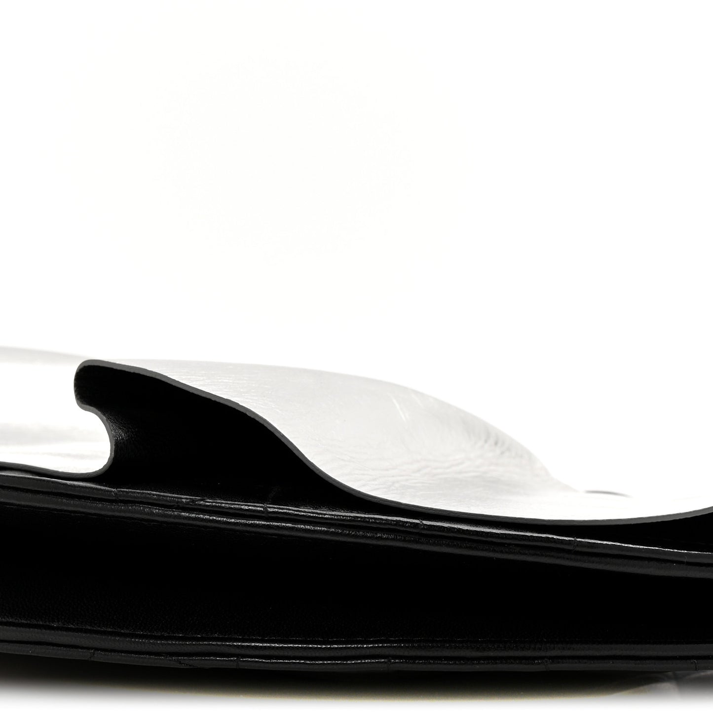 Metallic Lambskin Wave Clutch Black Silver