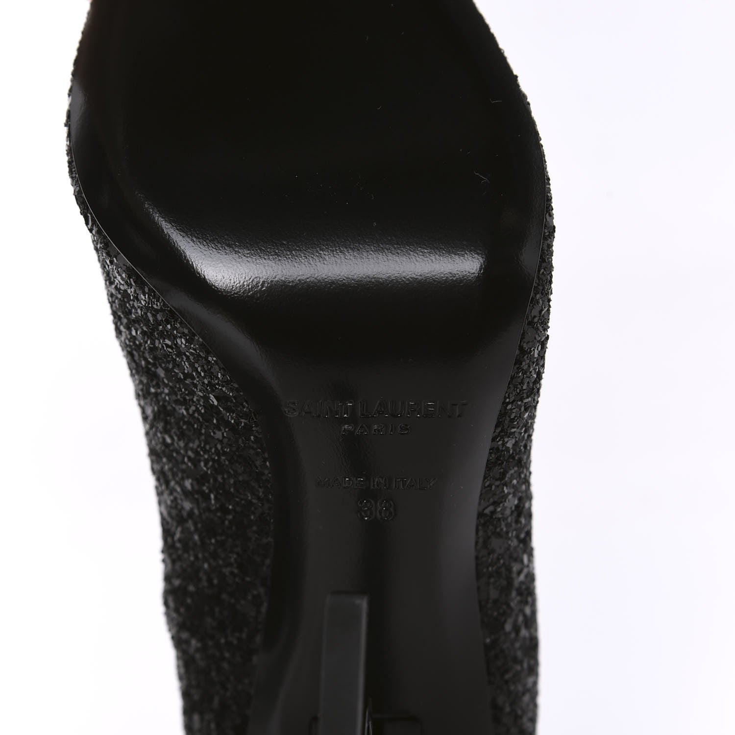 Saint Laurent Glitter Opyum 100 Pumps 38 Black 9 of 10
