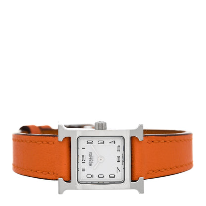 Hermes Stainless Steel Swift 17.2mm Heure H Hour Watch Orange 2 of 5