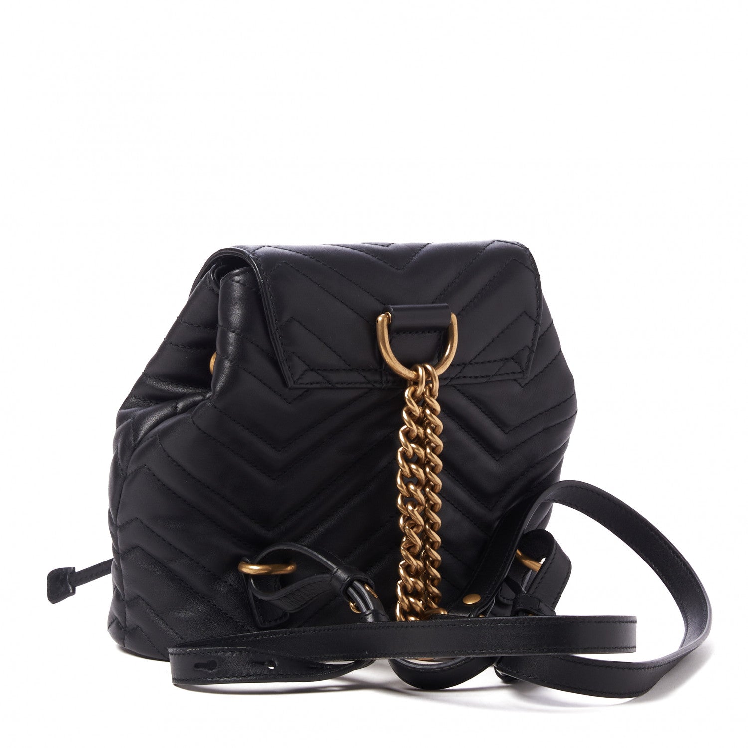 Gucci Calfskin Matelasse GG Marmont Flap Backpack Black 3 of 9