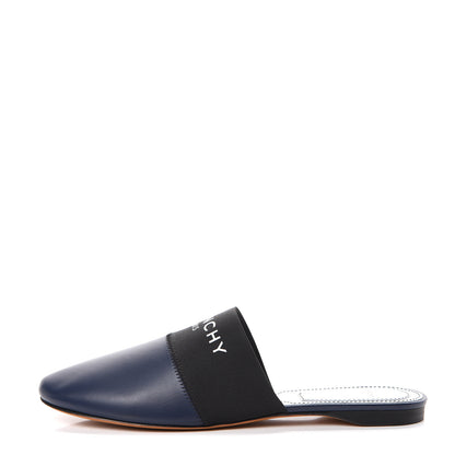 Givenchy Calfskin Bedford Logo Mule Slides 38.5 Navy Black 1 of 8