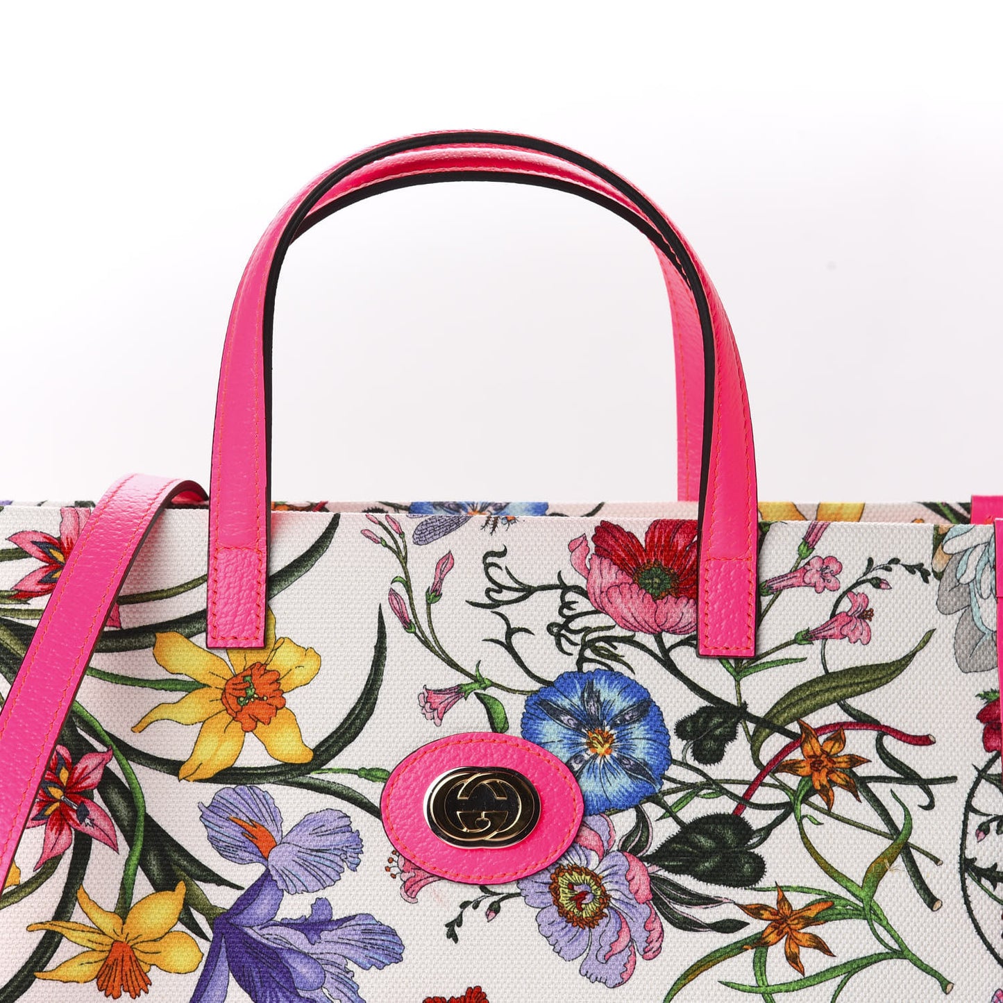 Canvas Medium Flora Tote Fuchsia