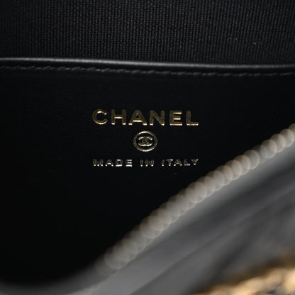 Chanel Crumpled Calfskin Quilted Braided CC Small Hobo Black 6 of 9