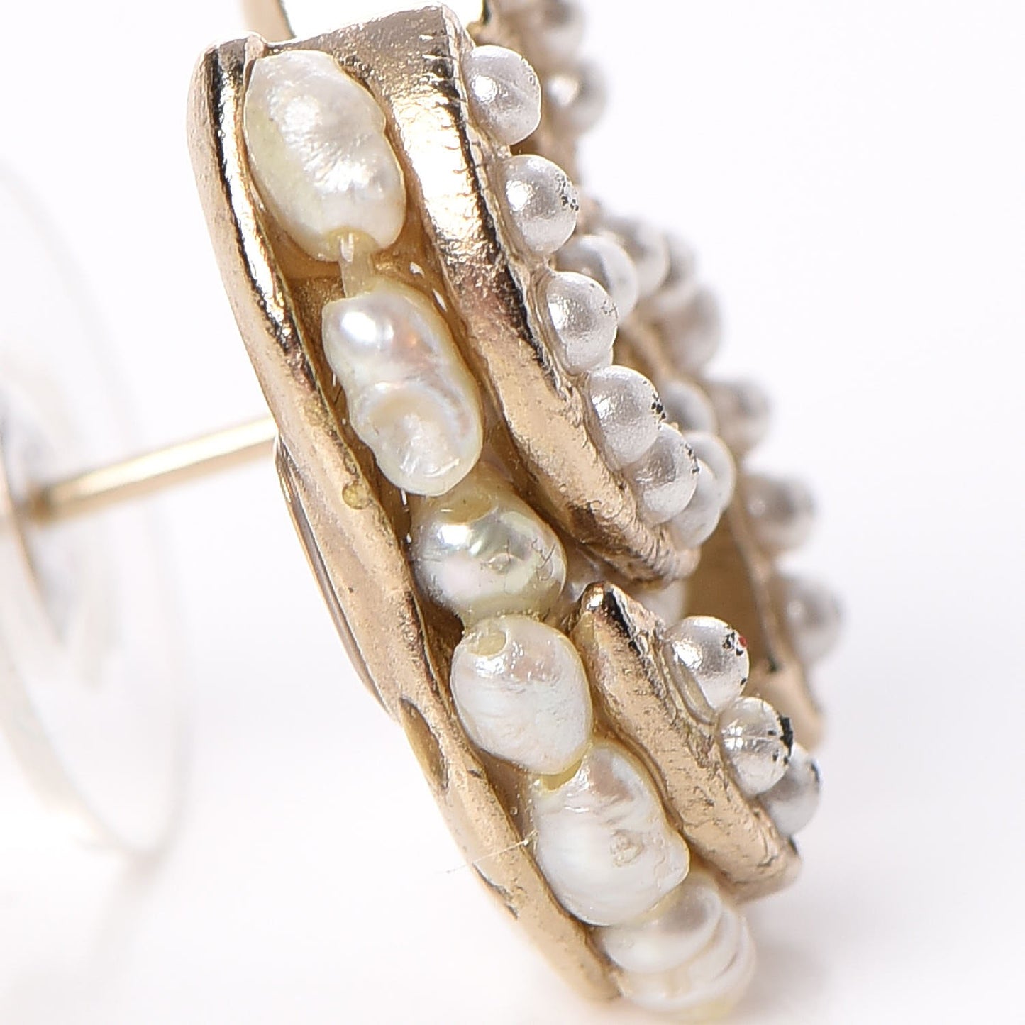 Pearl CC Earrings Light Gold